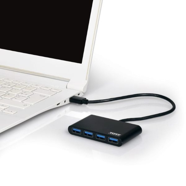 Port USB3.0 to 4 x USB3.0 5Gbps 4 Port Hub - Black - Image 2