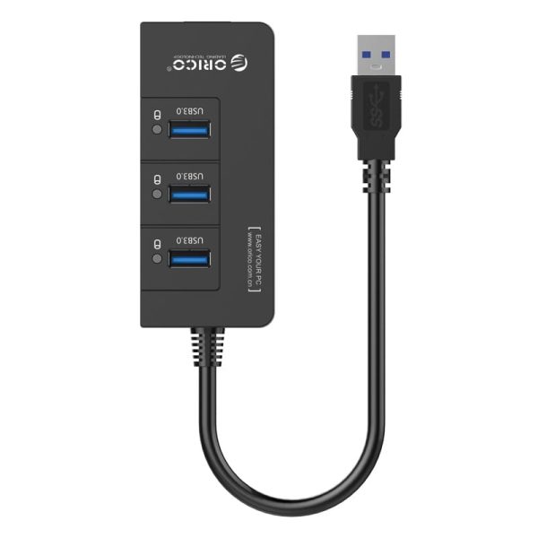 ORICO 3 Port USB3.0 Hub With Gigabit Ethernet Adapter - Black - Image 2