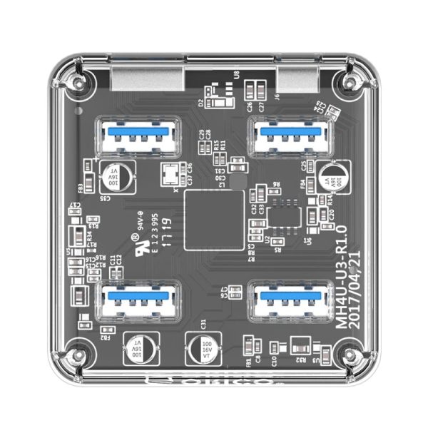 ORICO 4 Port USB Hub Transparent 1M - Image 2